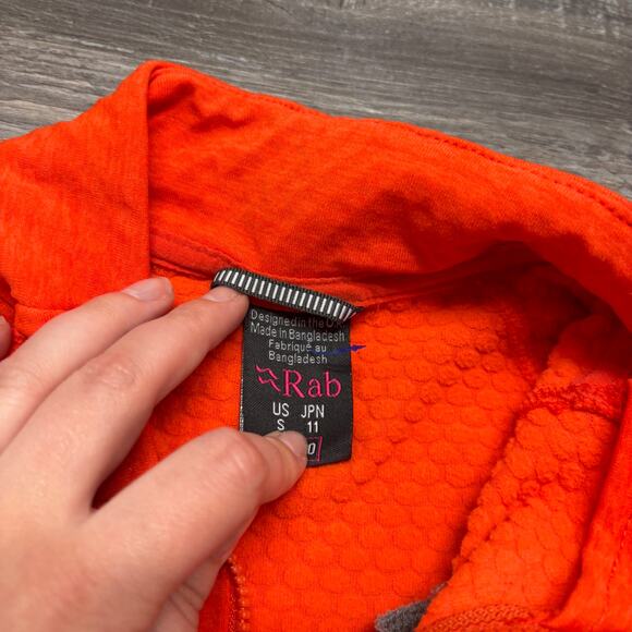 Rab Nucleus Orange Mens Small 1/2 Zip Thermic Circular Fleece Pullover Jacket - Picture 4 of 7